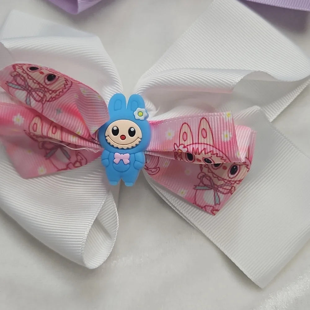 Girl's Set of 2 Labubu Monsters Hairbows Hair Accessories Clip On Cute Trendy